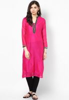 G Fuchsia Solid Kurta