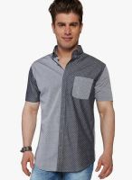Globus Grey Printed Slim Fit Casual Shirt