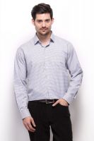 Grasim Men's Checkered Formal Blue Shirt