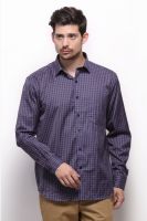 Grasim Men's Checkered Formal Purple Shirt