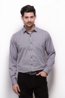 Grasim Men's Checkered Formal Black Shirt