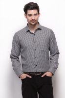 Grasim Men's Solid Formal Black Shirt