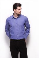 Grasim Men's Striped Formal Blue Shirt