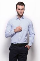 Grasim Men's Striped Formal Blue Shirt
