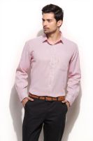 Grasim Men's Striped Formal Red Shirt