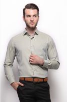 Grasim Men's Striped Formal Green Shirt