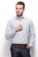Grasim Men's Striped Formal Green Shirt