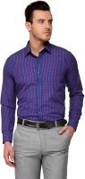 Hancock Men's Checkered Formal Blue, Purple Shirt