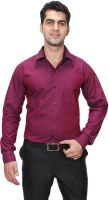 Hancock Men's Solid Formal Maroon Shirt