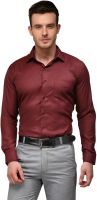 Hancock Men's Solid Formal Maroon Shirt