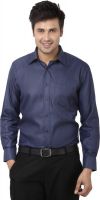 Hancock Men's Solid Formal Blue Shirt