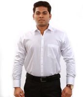 Iconic Men's Solid Formal White Shirt