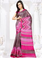 Inddus Pink Printed Saree