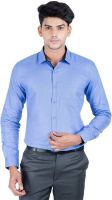 Independence Men's Solid Formal Blue Shirt