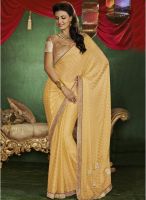 Indian Women By Bahubali Yellow Embroidered Saree