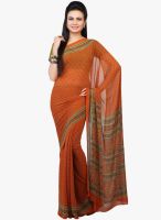Jashn Orange Printed Saree