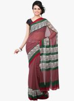 Jashn Red Printed Saree