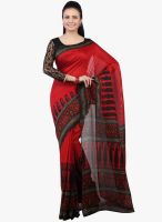 Jashn Red Printed Saree Jashn Red Printed Saree