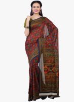 Jashn Red Printed Saree