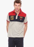 Jogur Grey Milange Solid Polo T-Shirts