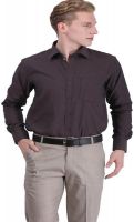 Lamode Men's Solid Formal Maroon Shirt