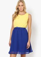 Lara Karen Yellow Colored Solid Shift Dress