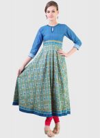 Libas Blue Printed Kurta