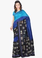 Lookslady Aqua Blue Printed Saree