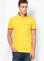 Monteil & Munero Yellow Solid Polo T-Shirts