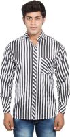 Nauhwar Men's Striped Formal White Shirt