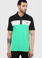 Puma Fun Green Big Block Pique Polo