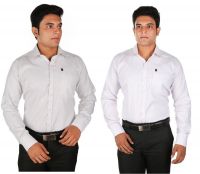 Relish Men's Checkered Formal, Casual, Party, Festive, Wedding White, Blue Shirt(Pack of 2)