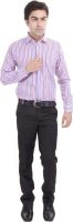 Riwas Collection Men's Striped Formal Linen Pink, Blue Shirt
