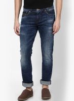 Rookies Solid Blue Slim Fit Jeans