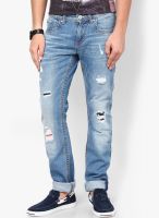 Rookies Washed Blue Slim Fit Jeans