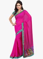 Roop Kashish Fuchsia Embroidered Saree