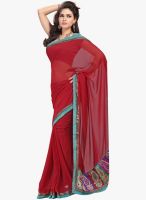 Roop Kashish Maroon Embroidered Saree