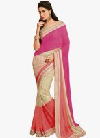 Roop Kashish Pink Embroidered Saree