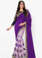 Roop Kashish Purple Embroidered Saree