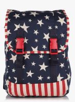 STAR GEAR 17 Inches Knapsack Star Print Navy Blue/Red Backpack
