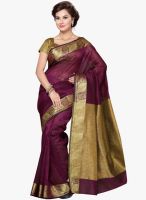 Saree Swarg Wine Embroidered Saree With Blouse