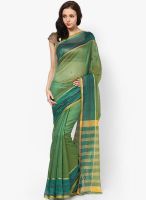 Satrang Net Green Saree