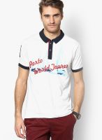 Scullers Sport Off White Slim Fit Polo T Shirt
