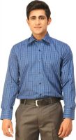 Seven Days Men's Checkered Formal Blue Shirt