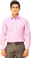 Seven Days Men's Striped Formal Purple, White Shirt