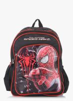 Simba 14 Inches Spiderman Black Spider Red School Backpack