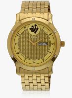 Sonata 7107Ym01 Golden/Golden Analog Watch