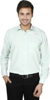Spaky Men's Striped Formal Green Shirt