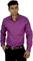 Studio Nexx Men's Striped, Solid Formal Purple Shirt