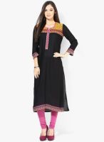 Stylet Black embroidered Kurti